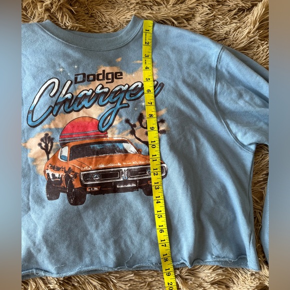 Dodge M Blue Charger Cropped Boxy Sweater - Picture 7 of 8